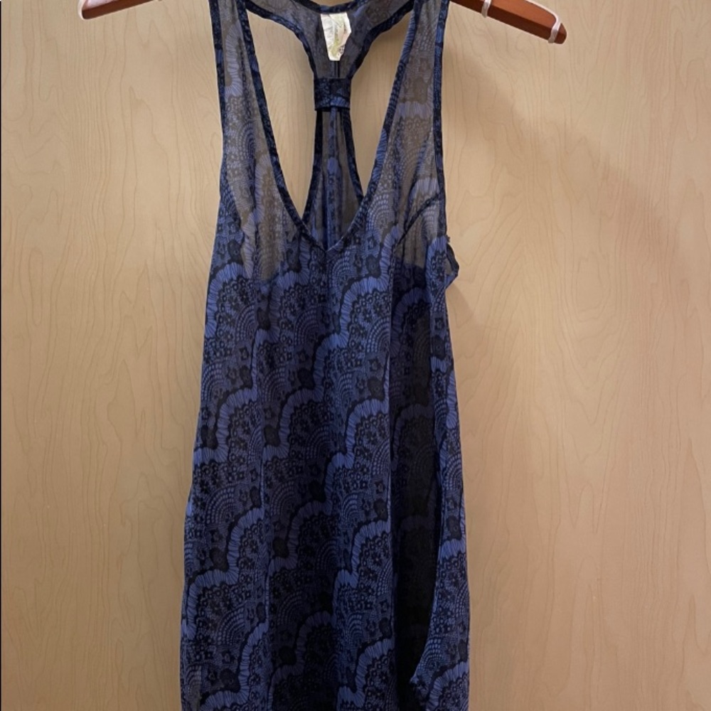 Racer back silky tank top